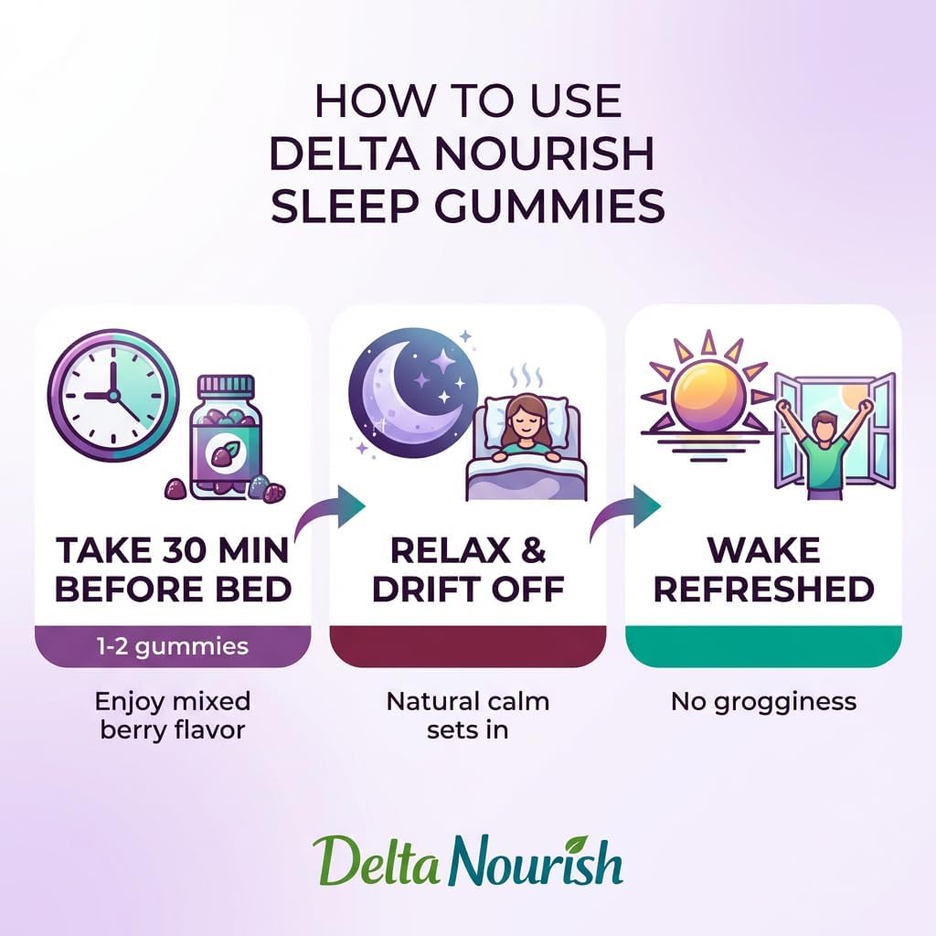 Sleep Gummies with Hemp Extract & L-Theanine Nighttime Calm Support Vegan, Low Sugar 30 Count - Image 5