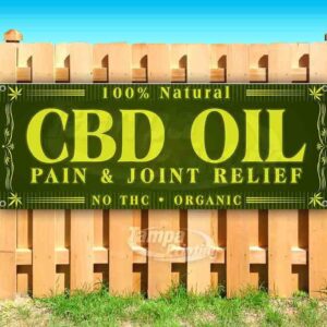 Cbd Oil Pain & Joint Relief Banner 13 oz | Non-Fabric | Heavy-Duty Vinyl Single-Sided With Metal Grommets