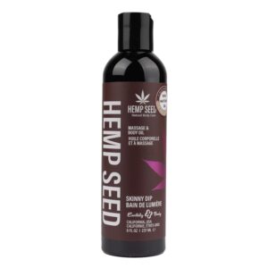 Hemp Seed Massage & Body Oil - 8 fl. oz. - Nourishing, Moisturizing Massage Oil - Hemp Seed, Apricot, Grapeseed & Sweet Almond Oil - Vegan & Cruelty Free