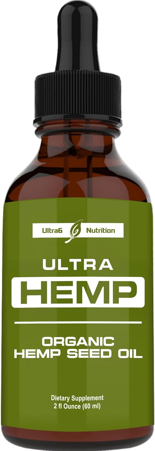Ultra6 Nutrition Hemp Oil – Supports Smooth Movement, Flexibility & Joint Comfort – Hemp Oil for Bone Health – 120 Servings – Made in USA