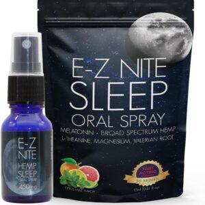 Hemp Sleep Spray with Melatonin L-Theanine Valerian Root Magnesium | Fast Acting Non-Habit Forming Non-GMO, Gluten Free, Natural Sleep Aid