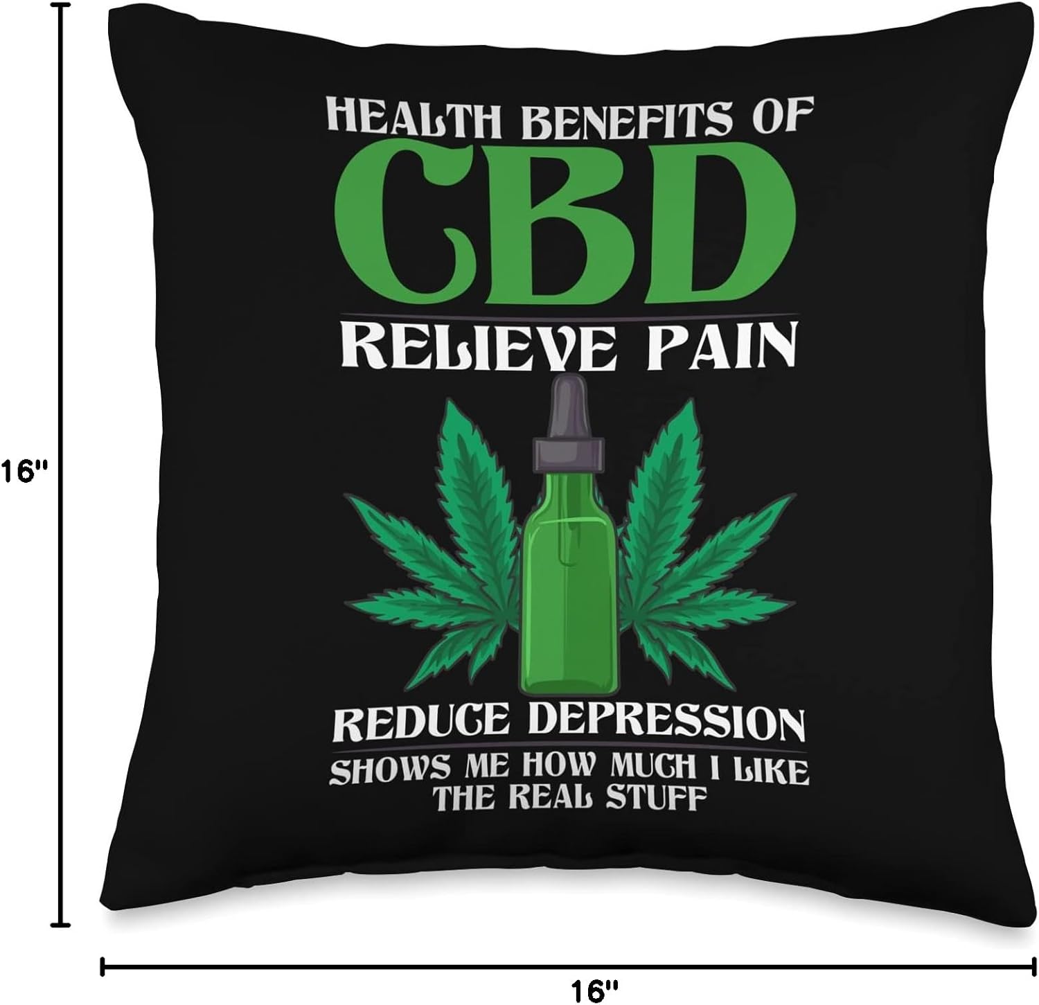 Health Benefits of CBD Relieve Pain Reduce Depression CBD Throw Pillow - Image 4