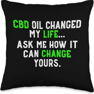 CBD Oil Gift Men Women Throw Pillow