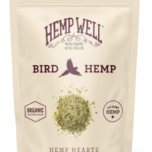 Hemp Well Organic Hemp Hearts for Birds - Reduces Feather Plucking, Promotes Relaxation, Immune Support, Organic, USA Grown, GMO Free – 8 Ounces