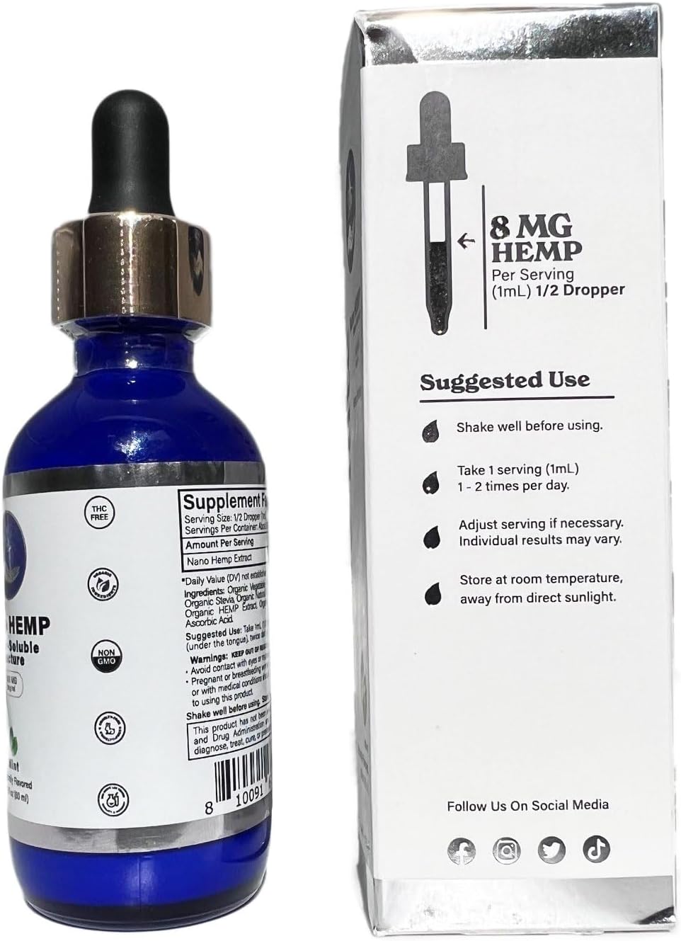 Nano Water-Soluble Hemp - Ultra-Fast-Acting Drops for Maximum Results - Scientific-Grade, 3X Faster, 9X Absorption, Cold Extracted - Mint Flavor. (500mg) - Image 3