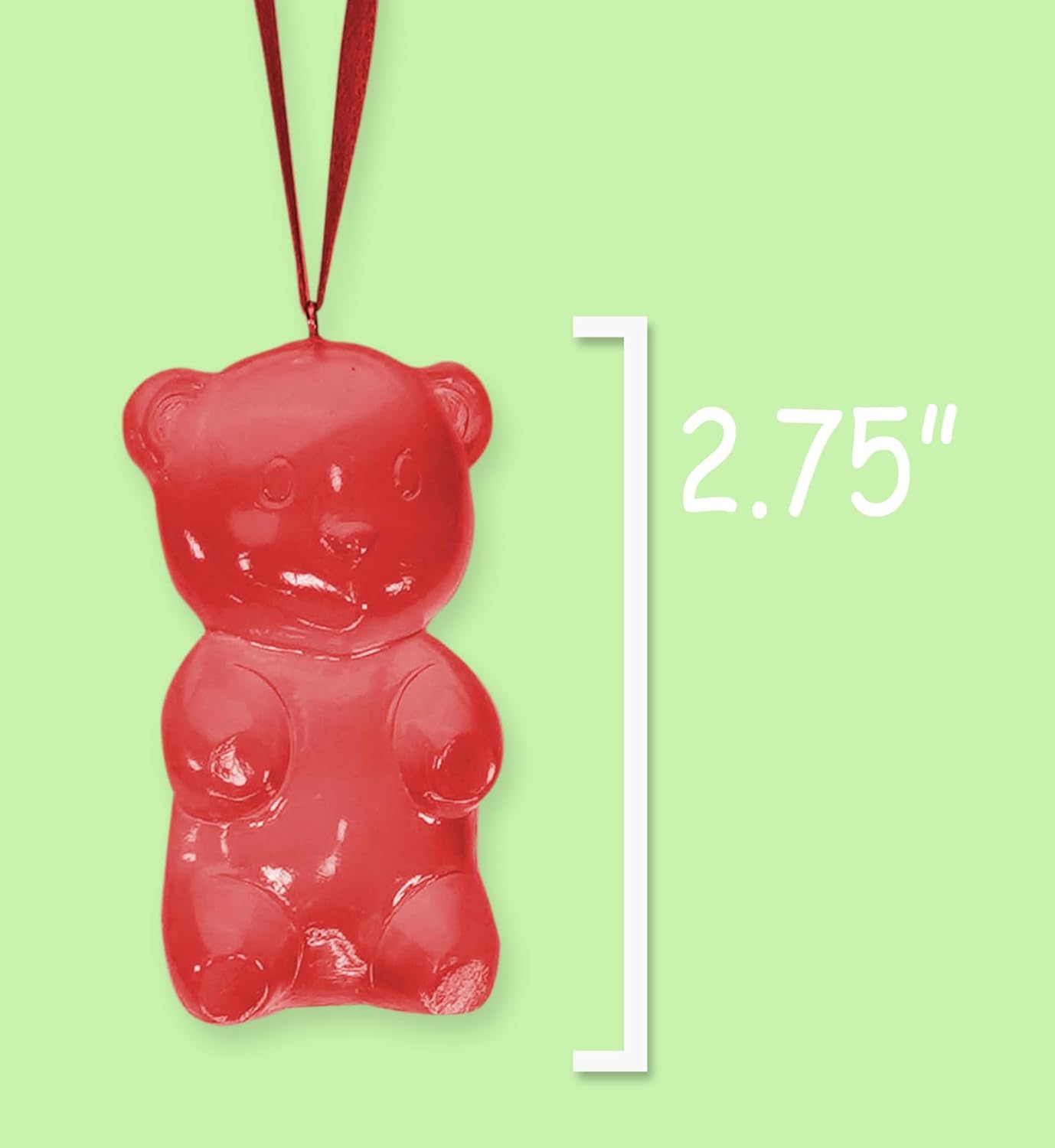 Gummies Christmas Ornament CBD Sleeping Vitamin Bear Gummy Red Christmas Tree Decoration with Custom Name - Image 3