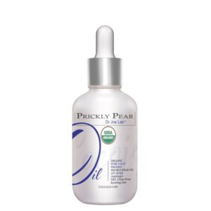 Dr Joe Lab Organic Prickly Pear Seed Oil - USDA Certified - Pure, Raw, Cold Pressed, Virgin, Non-GMO, Vegan Carrier Oil for Skin, Hair, Nails, Face, Arms, Body- 1 oz Glass & Dropper
