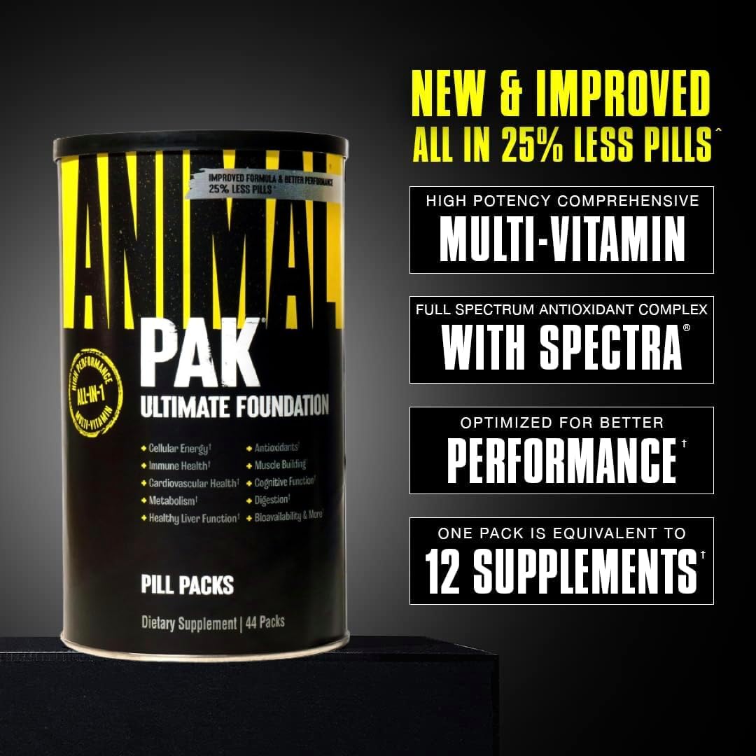 Animal Pak - Convenient Multivitamin for Men & Women Daily All-in-One Vitamin & Supplement Pack - Zinc, Vitamins C, B, D, Amino Acids, and Immune Support - Sports Nutrition Performance - 44 Count - Image 2