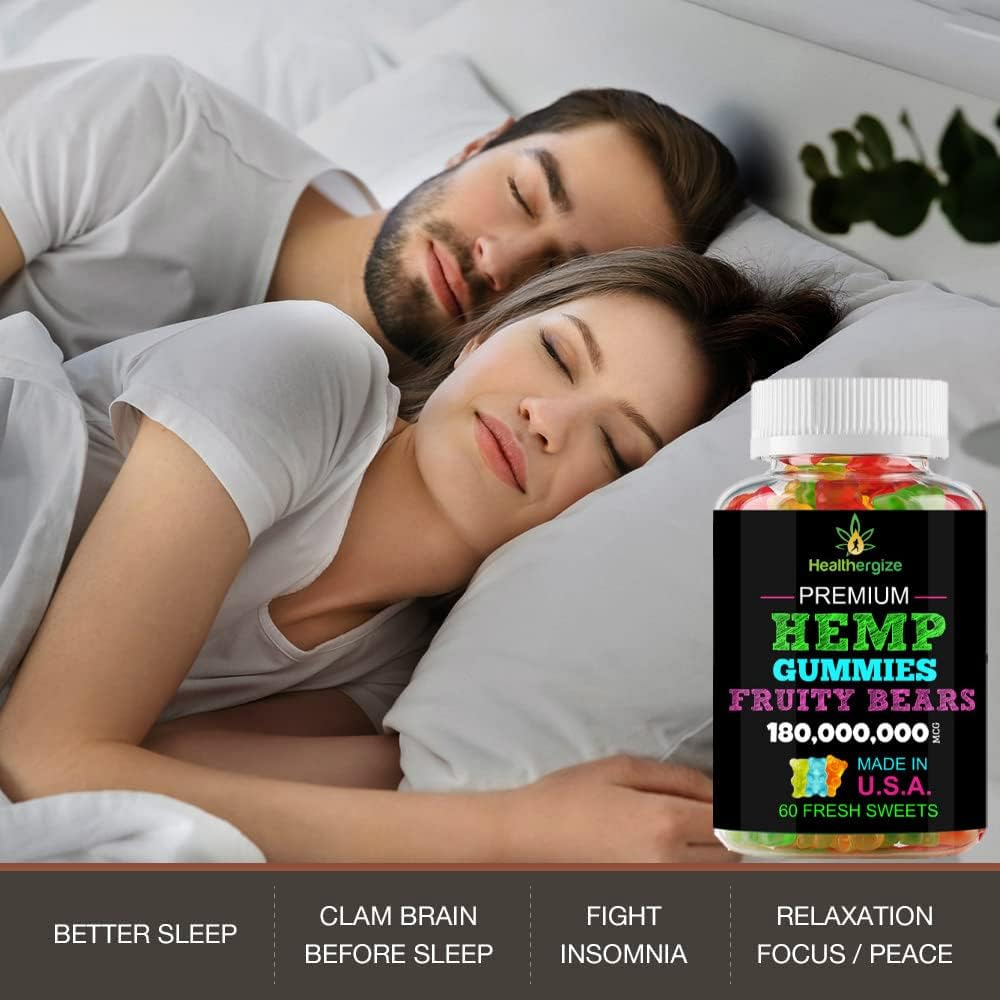 Hemp Gummy Bears for Calm and Peace-Fruity Flavor Natural Hemp Oil-for Chill, Sleep, Knees, Back-60 Gummies-Made in USA - Image 5