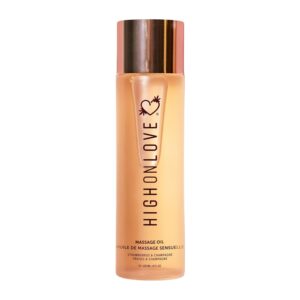 Natural Body Oil with Hemp Seed, Grape Seed, & Vitamin E Oil - Moisturizing Body Glow with a Non-Greasy, Glowy Finish (120 ml) (Strawberries & Champagne)