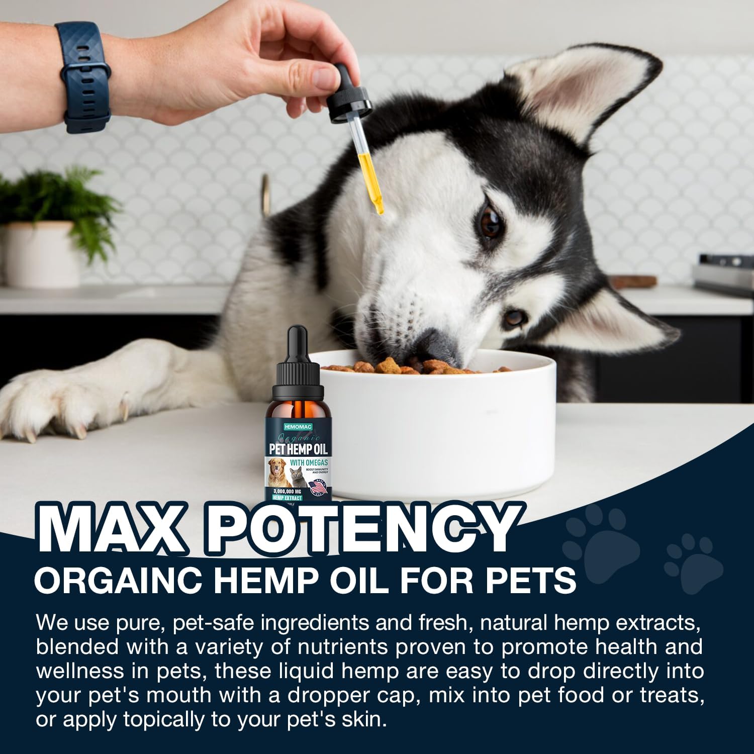 Hemp Oil for Dogs & Cats - Hip Joints Support Gluten Free Non-GMO 2-Pack - Image 2