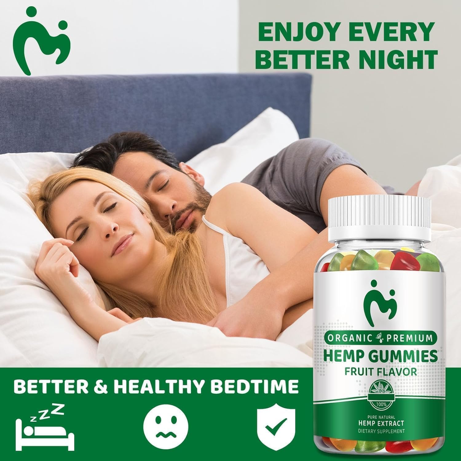 (2 Pack) Hemp Gummies for Sleep, Pain, Relaxation & Anxiety - 100% Natural Pure Extra Strength - Organic Hemp Oil Extract Edible Vegan Low Sugar Hemp Gummy for Adults - Image 3