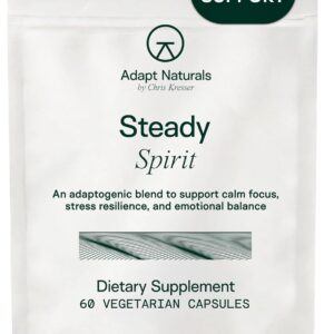 Adapt Naturals Steady Spirit Stress, Anxiety & Mood Support Supplement for Women and Men with Ashwagandha, L-Theanine, Holy Basil, Saffron, and Lemon Balm - Stress Relief Supplement - 30 Day Supply