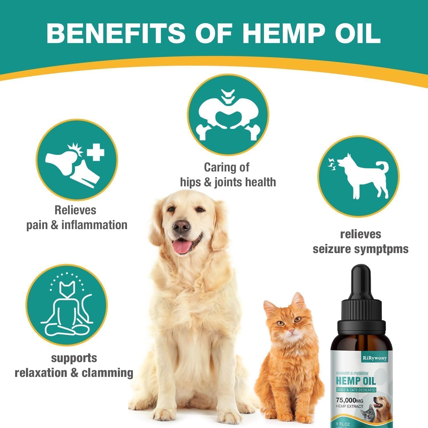 3 Pack Неmр Oil for Dogs & Cats- Helps Pets with Аnxiety, Pаin, Strеss, Аrthritis, Sеizures Rеlief - Organic Pet Неmр Oil Drops Treats - Skin Нiр Jоint Hеalth - Image 2