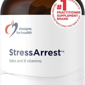 Designs for Health StressArrest - 300mg GABA with Glycine, Pantothenic Acid + Niacinamide (Vitamin B3) to Promote a Calm Stress Response - Non-GMO Gluten Free Supplement (90 Capsules)