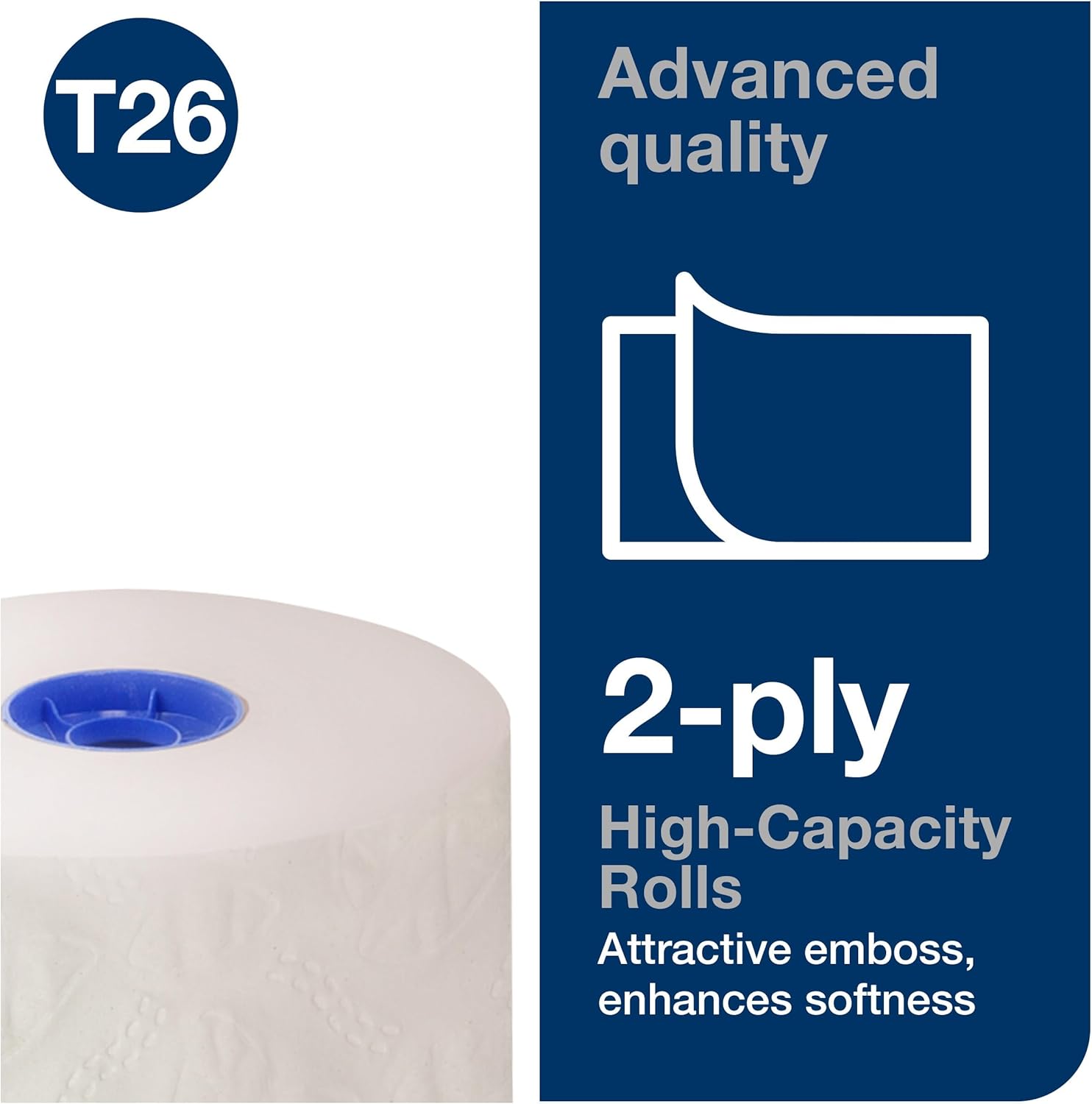Tork High-Capacity Toilet Paper Roll White T26, Advanced, 2-Ply, 36 x 1000 sheets, 110292A - Image 3