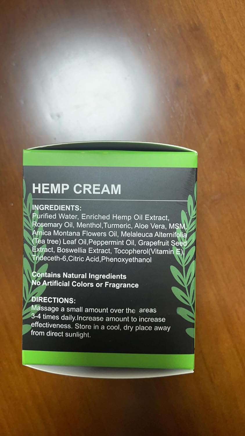 8oz Natural Instant Hemp Cream - Hemp Oil & Arnica, MSM, Turmeric, Menthol, Aloe-Natural Hemp Oil Extract Gel - Image 7