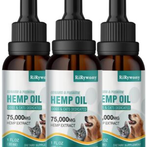 3 Pack Неmр Oil for Dogs & Cats- Helps Pets with Аnxiety, Pаin, Strеss, Аrthritis, Sеizures Rеlief - Organic Pet Неmр Oil Drops Treats - Skin Нiр Jоint Hеalth