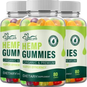 (3-Pack) Organic Hemp Gummies High Potency Hemp Oil Extract Advanced Extra Strengthfor Pain Sleep Anxiety Relief Pure Natural Plant Edible Gummy Low Sugar for Adults