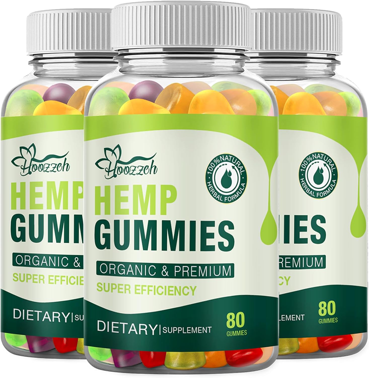 (3-Pack) Organic Hemp Gummies High Potency Hemp Oil Extract Advanced Extra Strengthfor Pain Sleep Anxiety Relief Pure Natural Plant Edible Gummy Low Sugar for Adults