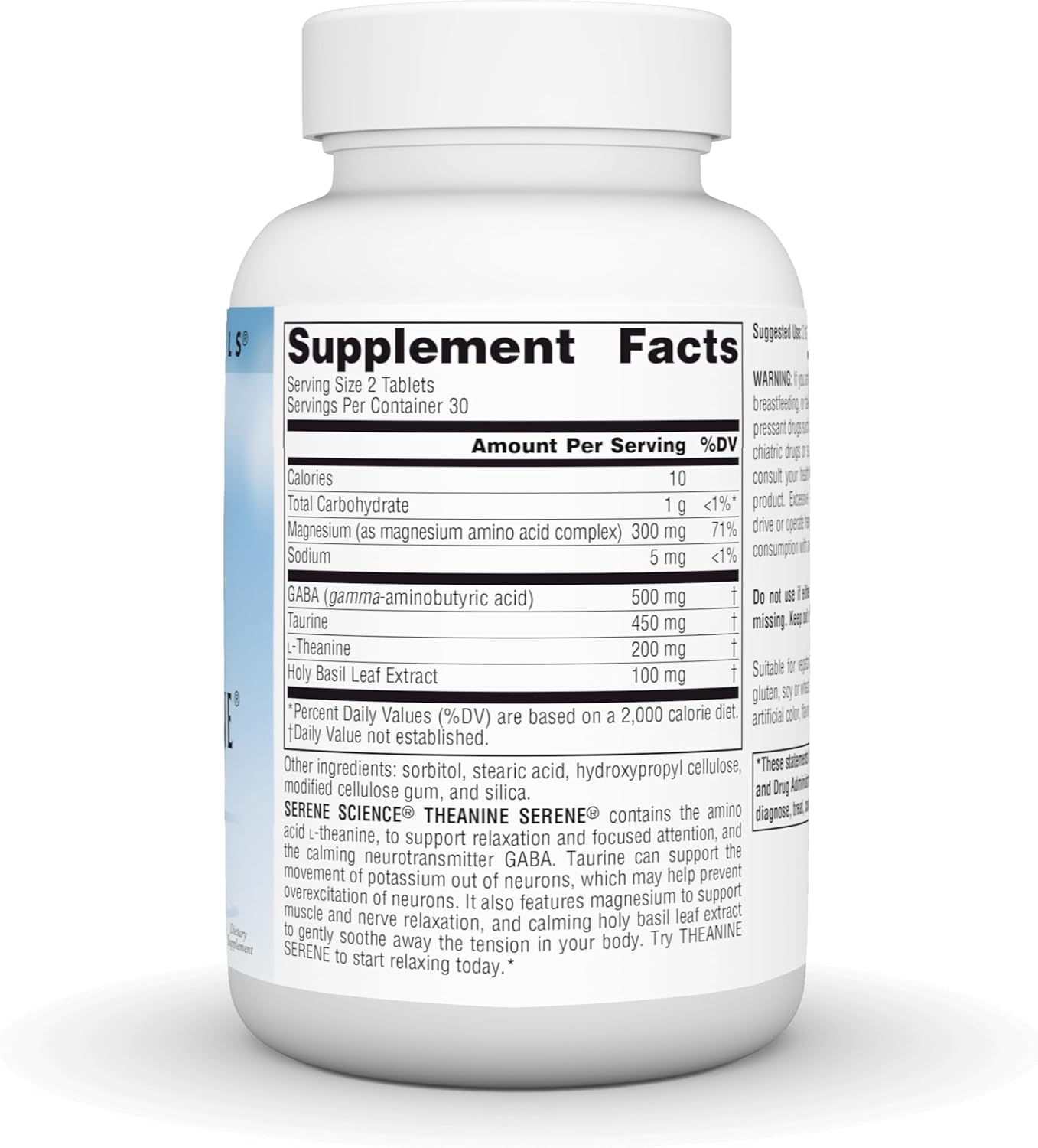 Source Naturals Serene Science L-Theanine with Magnesium and GABA - 60 Tablets - Image 2