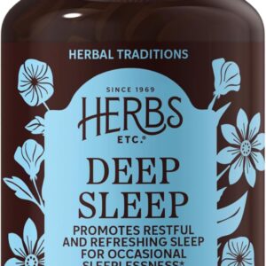 Herbs Etc. Deep Sleep Softgels - Herbal Sleep Support Supplement - Rest & Calming Support with Passionflower, Chamomile & Lemon Balm - 30 Softgels (30 Servings)
