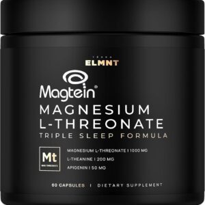 Triple Sleep Magnesium L-Threonate w. Apigenin, Theanine & Magtein Magnesium L Threonate - High Absorption Magnesium Supplement Capsules for Men and Women Magnesium Powder Pills