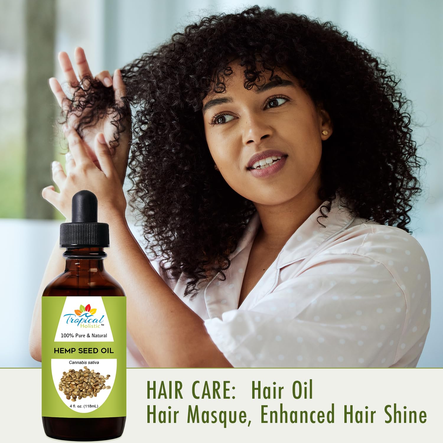 Tropical Holistic 100% Pure Organic Hemp Seed Oil (4oz) - Cold Pressed Natural Skincare for Face, Hair, Nails, Cuticles, Makeup, Massage, DIY Projects - Image 5