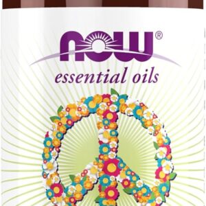 NOW Essential Oils, Peace, Love and Flowers, Sweet Floral Aromatherapy Scent, Blend of Pure Essential Oils, Vegan, Child Resistant Cap, 1-Ounce