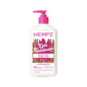 Hempz Body Lotion - Buttercream Vanilla Cake Celebration - Limited Edition Daily Moisturizing Cream, Shea Butter, Aloe - Skin Care Products, Hemp Seed Oil - 17 Oz