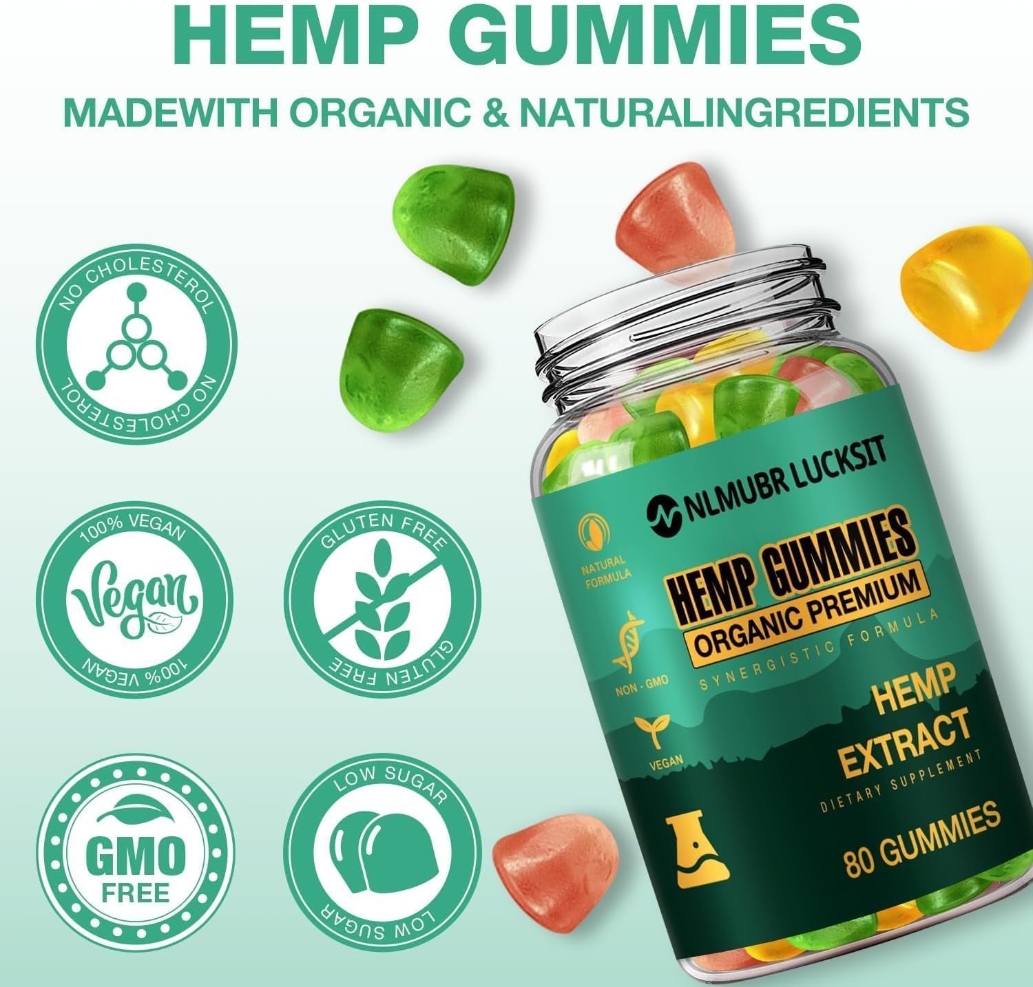 Hemp Gummies for Sleep, Stress, Anxiety, Pain, Relaxes Body & Mind, High Potency Organic Hemp Supplement, Natural Fruity Edible Gummies for Adult (1 Pack) - Image 2
