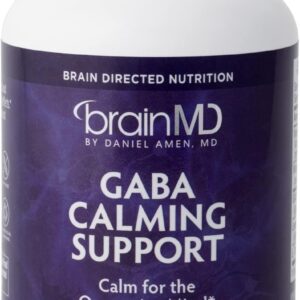 BRAINMD Dr Amen GABA Calming Support - 90 Capsules - Promotes Relaxation - Contains Magnesium, Vitamin B6 & Lemon Balm - 90 Servings