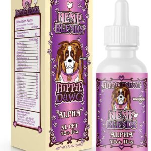 Hippie Dawg Alpha Hemp Oil for Giant Breed Dogs (75+ lbs) - Professional Strength Joint & Mobility Support - High Potency Glucosamine, Hyaluronic Acid & Collagen - 1oz