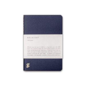 Goldleaf CBD Daily Journal – Pocket Sized Wellness Log Book for Tracking Endocannabinoid System Support, Dosage & Effects – Premium Guided Notebook for Daily Use