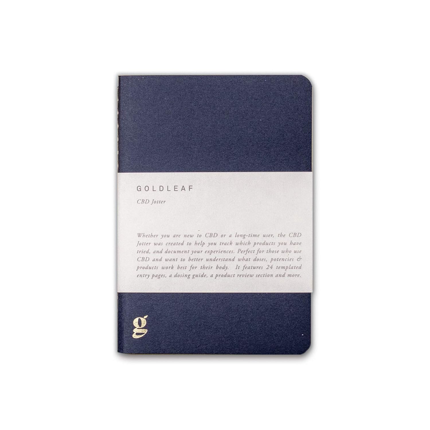 Goldleaf CBD Daily Journal – Pocket Sized Wellness Log Book for Tracking Endocannabinoid System Support, Dosage & Effects – Premium Guided Notebook for Daily Use