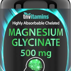 Magnesium Glycinate 500mg Per Capsule - 120 Count | 4 Month Supply! | Pure Chelated Magnesium Supplement for Sleep, Calm, Nerve, Joint, & Bone Support* | AKA Magnesium Bisgycinate | Non-GMO