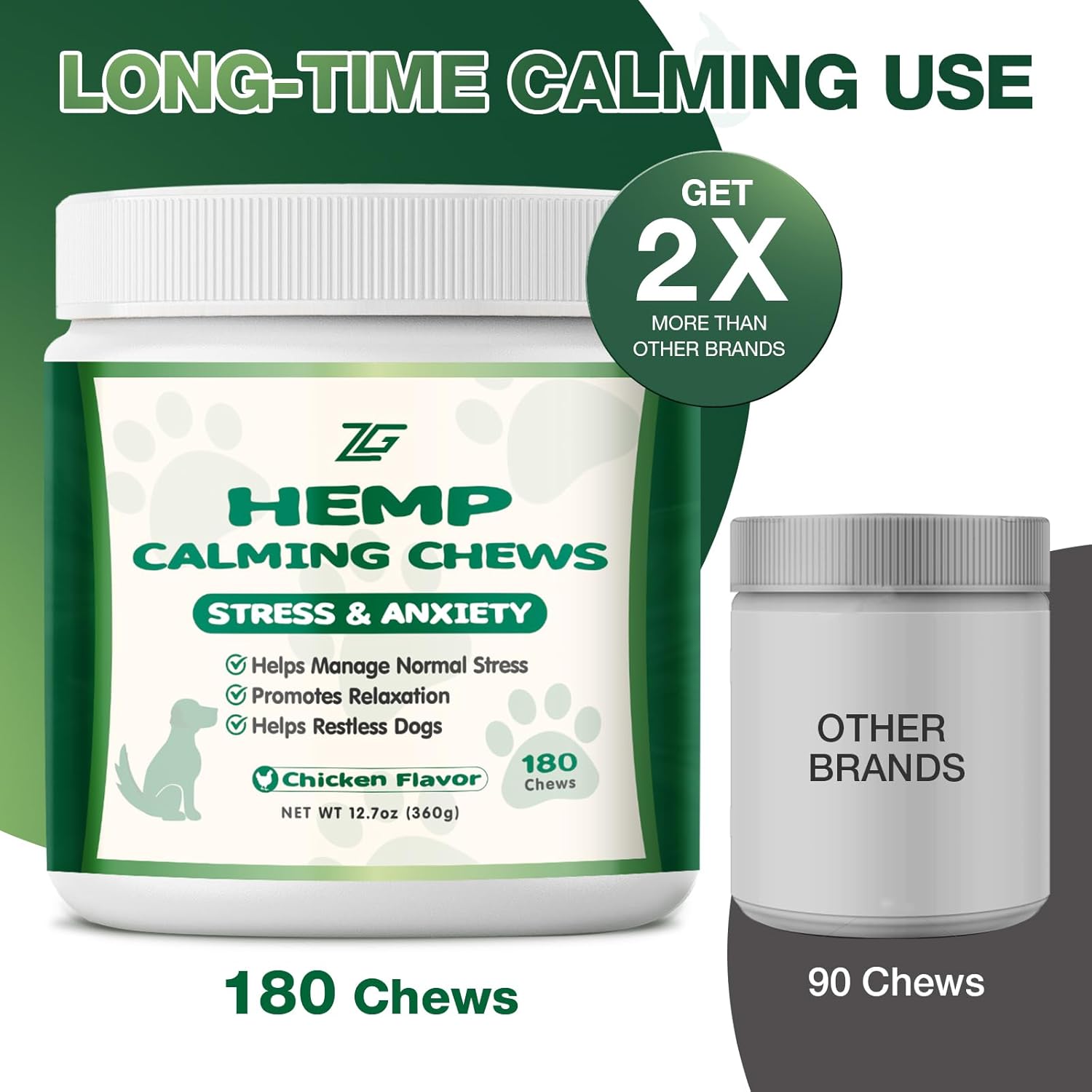 180 Soft Calming Chews for Dogs, Dog Calming Treats, Natural Dog Supplements, Helps with Anxiеty Rеlief, Separation, Barking, Strеss, Fireworks, Travel, Composure, - Image 5