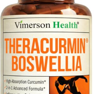 Advanced Turmeric Curcumin Supplement for Joint Support & Inflammation – Enhanced Absorption Theracurmin 600mg with Boswellia Serrata for Mobility & Recovery – Vegan, Gluten Free – 60 Capsules