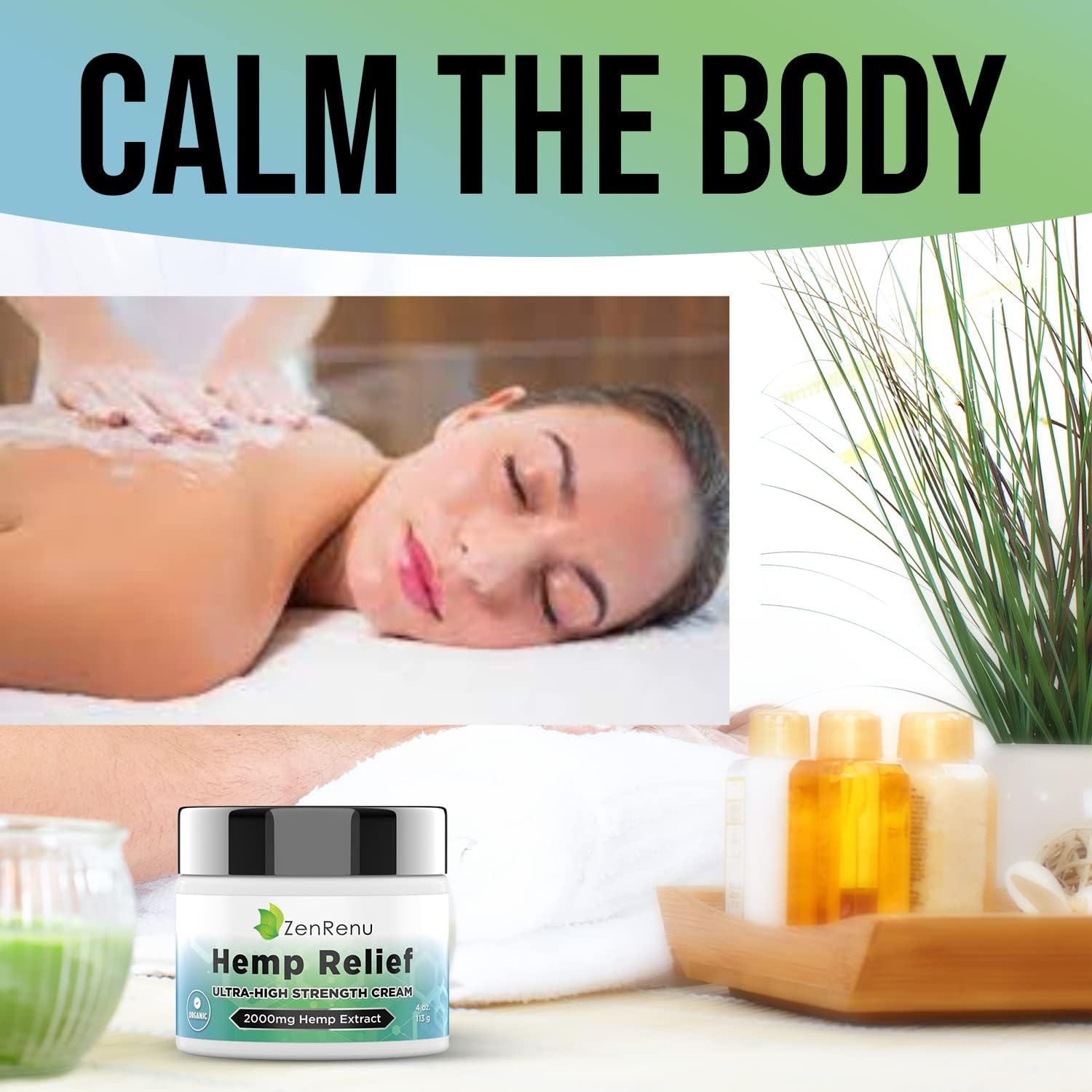 Hemp Cream Maximum Strength - Menthol Rub with Hemp Oil, Arnica, Lavender, Aloe Vera, Kava Kava, & Camphor - Natural Hemp Muscle Rub Cream for Skin, Muscles & Joints - ZenRenu, 4 oz - Image 9