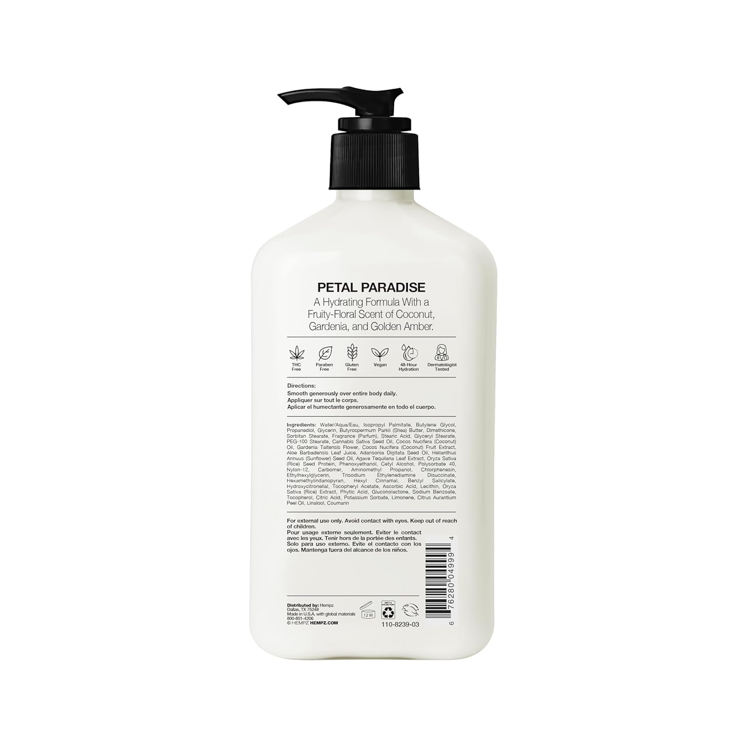 Hempz Body Lotion Moisturizer - White Gardenia & Coconut Palm - Daily Moisturizing Cream, Shea Butter, Coconut Oil - Skin Care Products, All Natural Hemp Seed Oil - 17 Fl Oz - Image 2