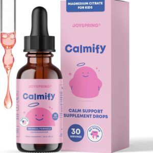 JoySpring Calmify Magnesium Citrate Liquid for Kids - Sugar-Free, Gluten-Free Calming Supplement with Chamomile - Natural Support for Kids & Teens (1 fl oz) 30 Servings