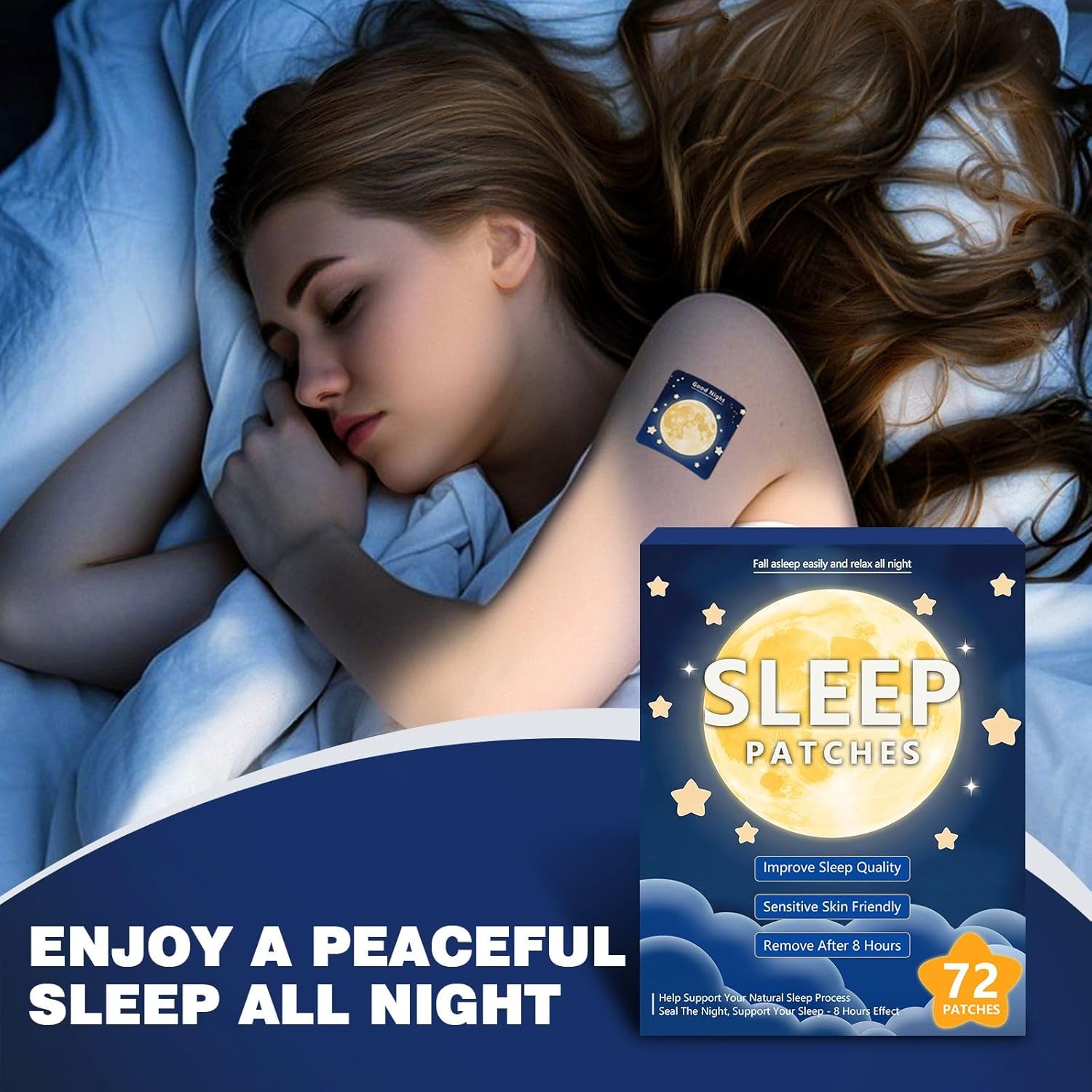 72 Sleep Patches for Adults Extra Strength, All-Natural Deep Sleep Support with Valerian, Melatonin & Magnesium, Gentle Night Comfort Sleeping Patches for Women & Men, Wake Up Refreshed - Image 5