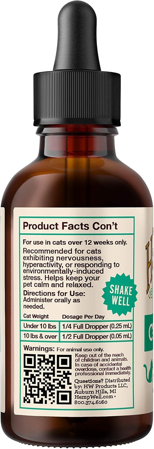 Hemp Well Calm Oil for Cats – Natural Calming Aid for Anxiety, Travel & Stress – Supports Relaxation, Reduces Unwanted Behavior & Grooming Issues – Organic Hemp Formula – 2 oz - Image 7