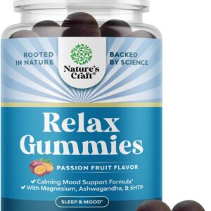 Pure Calm and Relaxing Magnesium Supplement - Magnesium for Stress Support & Rest Ease for Adults - High Absorption Mg Citrate Gummies with L Theanine & Ashwagandha for Muscle Cramps - 90 Count