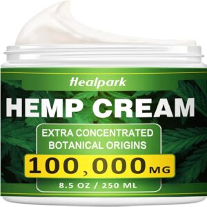 Healpark hemp Cream - 8.5 fl oz -with Arnica,MSM, Turmeric, Menthol, Aloe