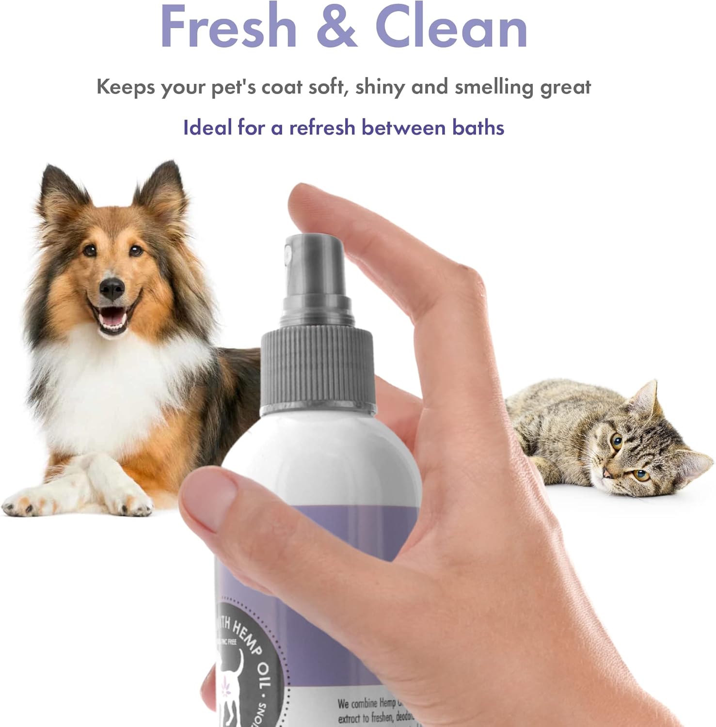 Petkin Hemp Fragrance for Dogs and Cats - with Hemp Oil & Calming Lavender Extract, 8 oz - Soothes, Calms & Conditions - Keeps Pet Smelling Great - for Home, Travel & Use on Pet Bedding - Image 6