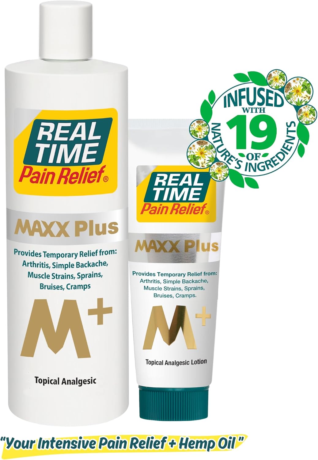 Real Time Pain Relief MAXX Plus - 7oz Tube | Intensive Formula with 19 Natural Ingredients Including Hemp Oil | Fast-Acting Relief for Muscle Pain, Arthritis, Backaches, and More - Image 8