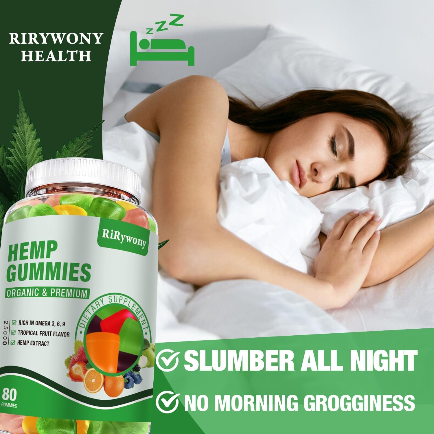 Hemp Gummies (3 Packs), High Potency Edible Gummies Extra Strength Mood Focus Calm Organic Hemp Oil Extract Vegan Bear Gummy - 240 Counts Candy - Image 3