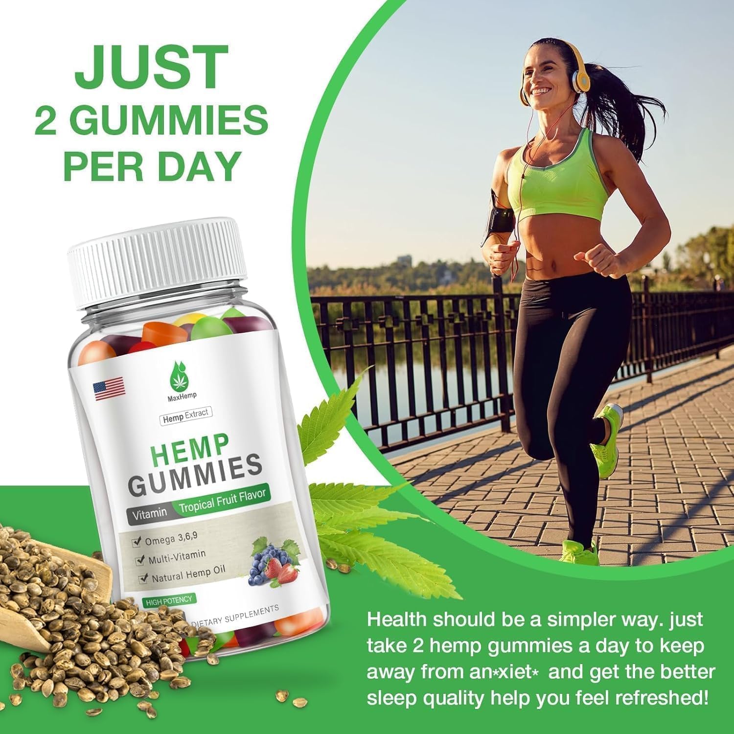 3 Packs Hemp Gummies for Pain, Sleep, Anxiety - Hemp Gummy 100% Natural Organic Extra Strength High Potency with Pure Hеmp Oil Extract Vegan Bear Candy - Image 6
