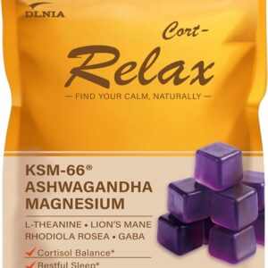 DLNIA Magnesium Glycinate Stress & Cortisol Support Gummies | Calm Focus by Day, Deep Sleep by Night | 17-in-1 with KSM-66® Ashwagandha, L-Theanine & Lion’s Mane